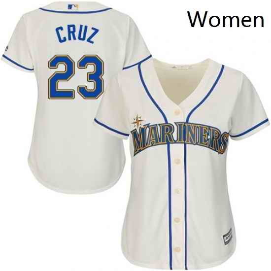 Womens Majestic Seattle Mariners 23 Nelson Cruz Authentic Cream Alternate Cool Base MLB Jersey